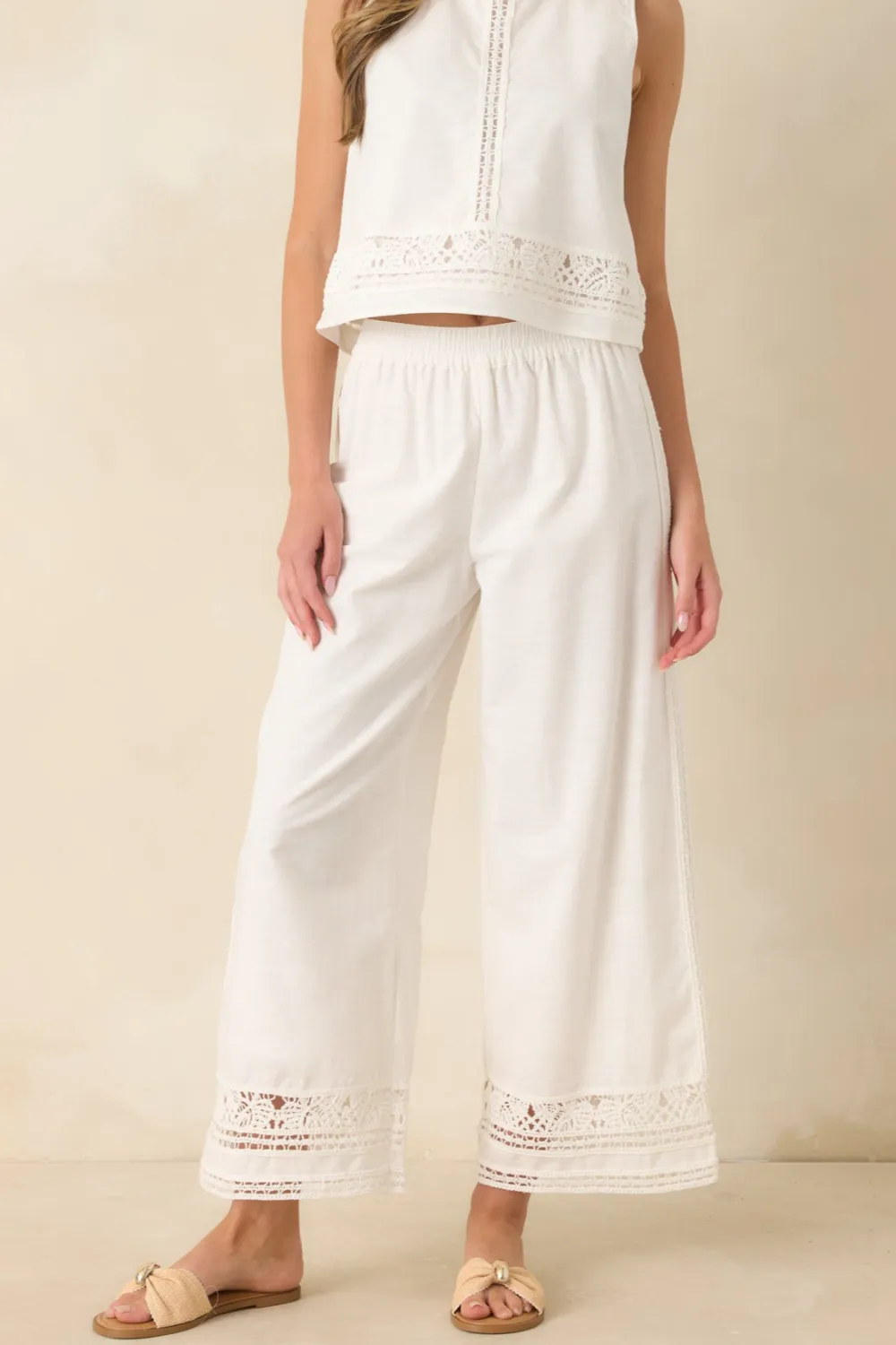 Cotton Linen Embroidered Pants