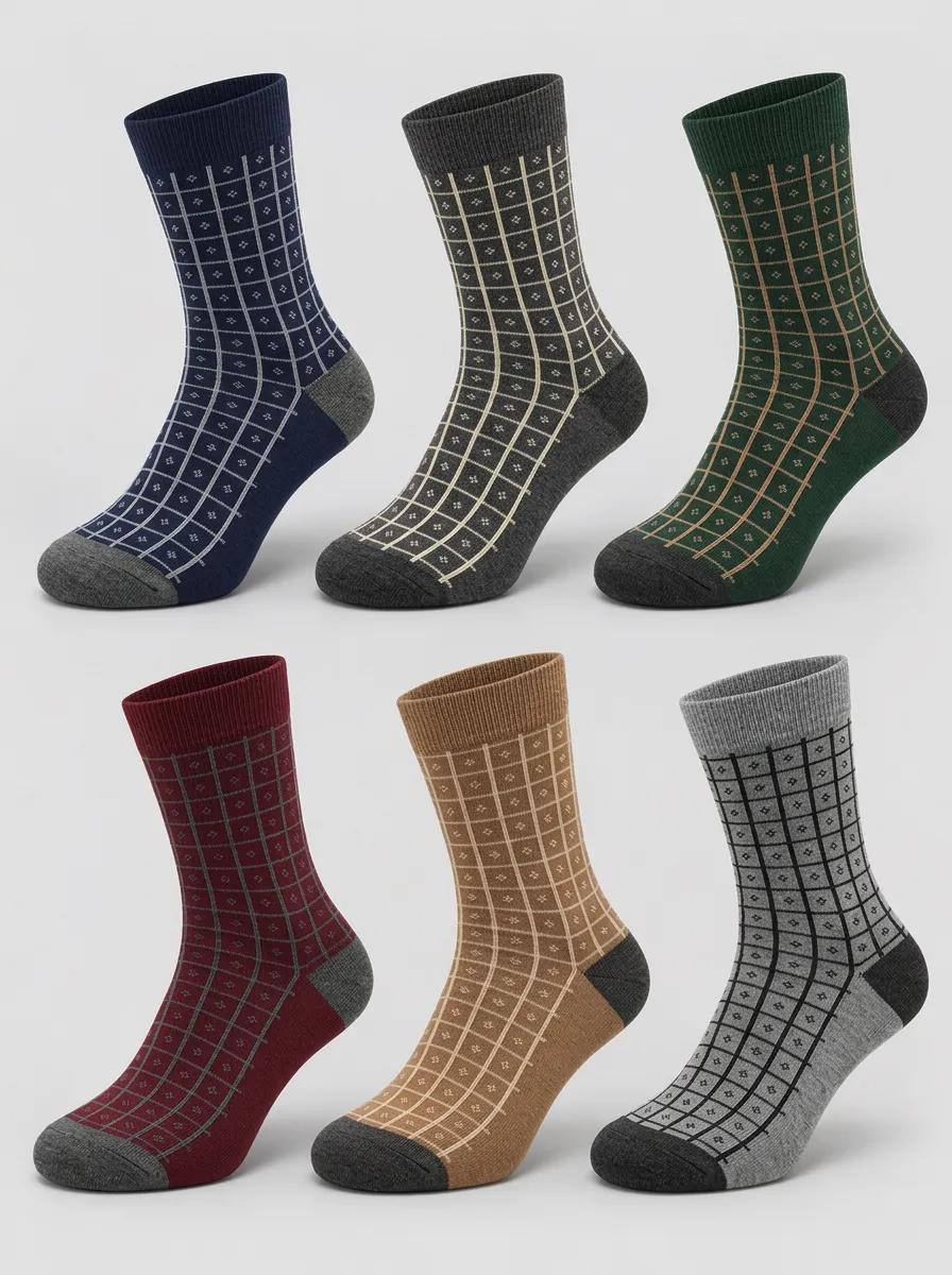 Men's Hudson Grid Socks 6-Pack
