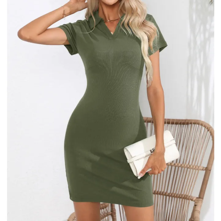 Johnny Collar Short Sleeve Mini Dress
