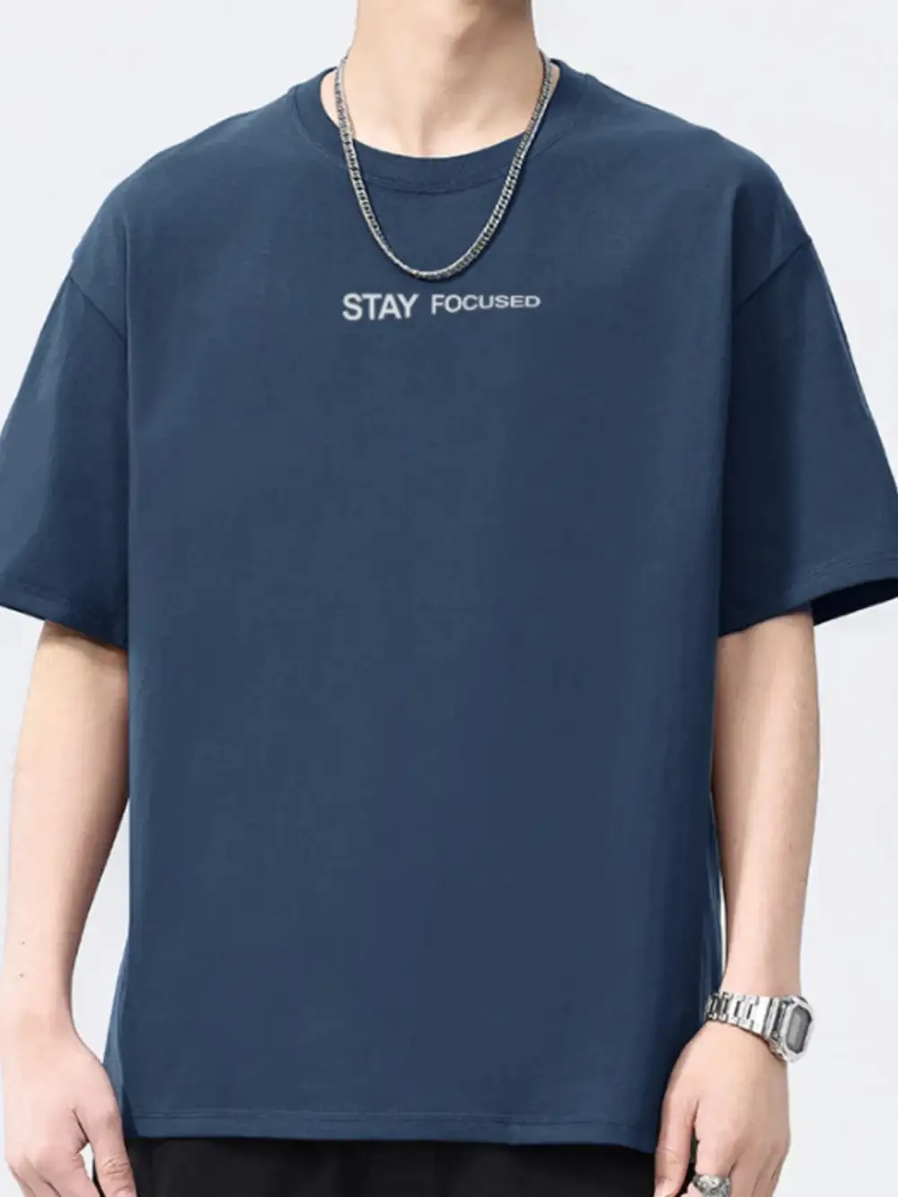 Letter Round-Neck Short-Sleeve T-Shirt