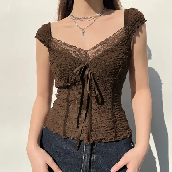 Bow Detail Vintage Inspired Top