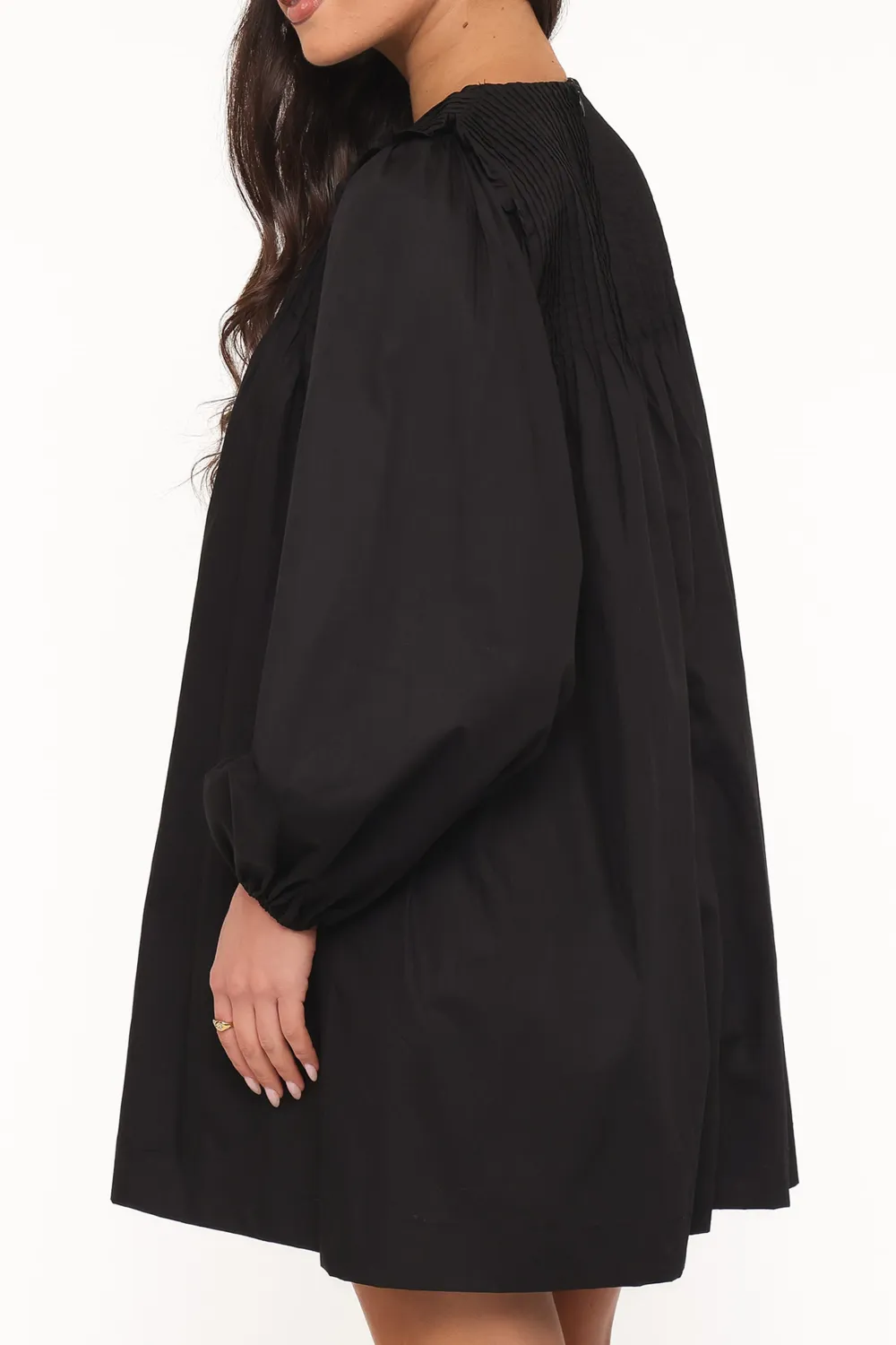 Long Sleeve Cotton Mini Dress