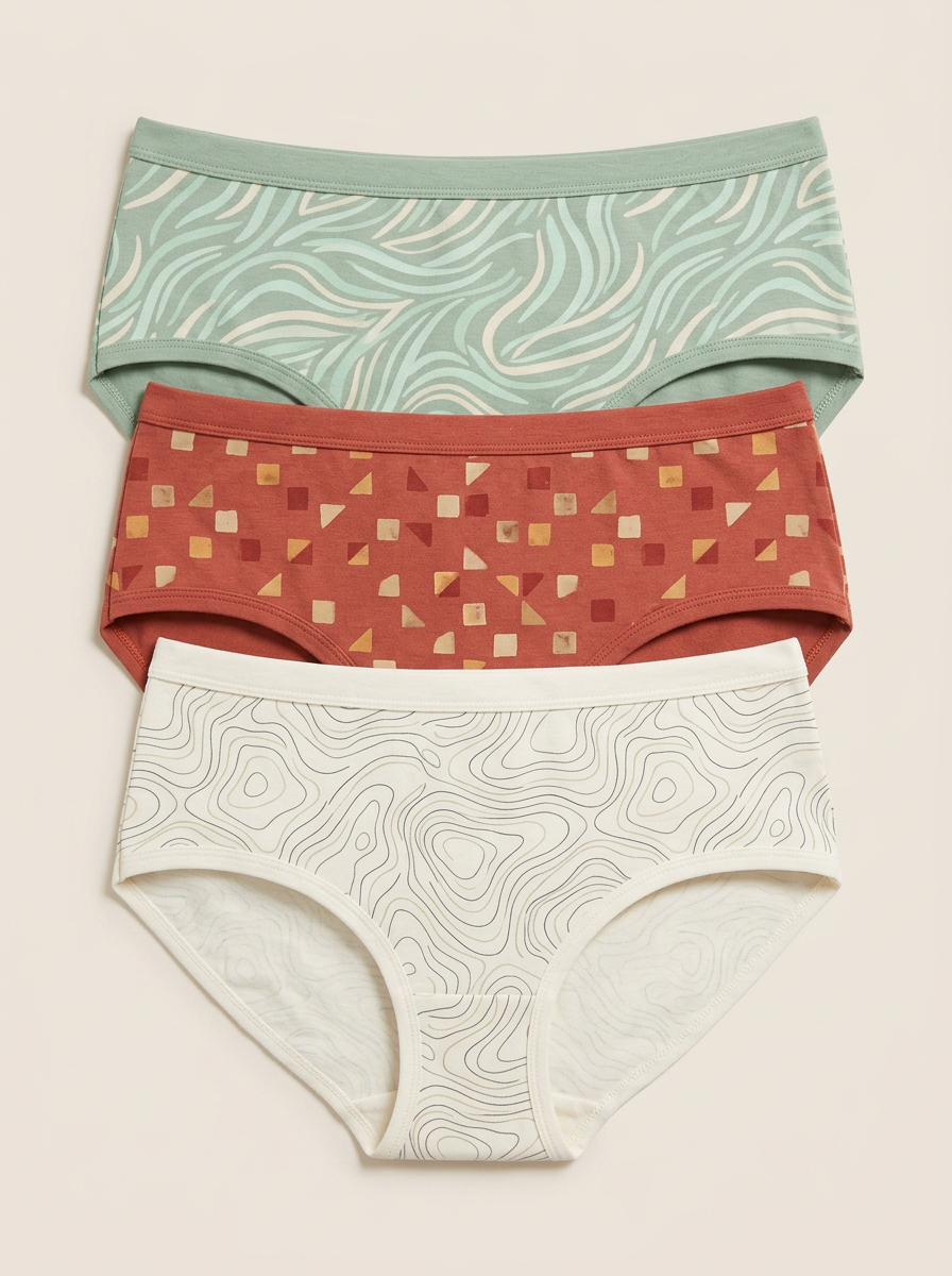 Women's Geometric Abstract Pattern Three-Pack Briefs