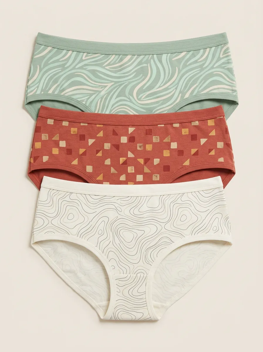 Women's Geometric Abstract Pattern Three-Pack Briefs
