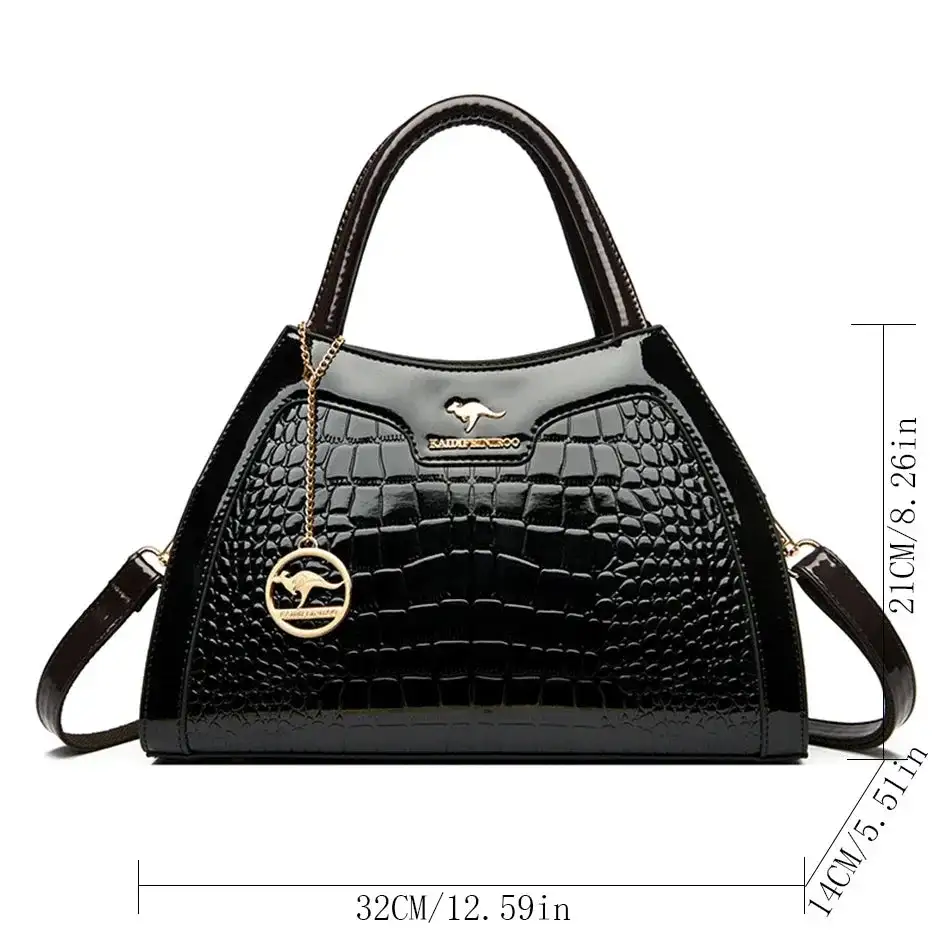 Sophisticated Edge: Crocodile-Pattern Designer Leather Handbag