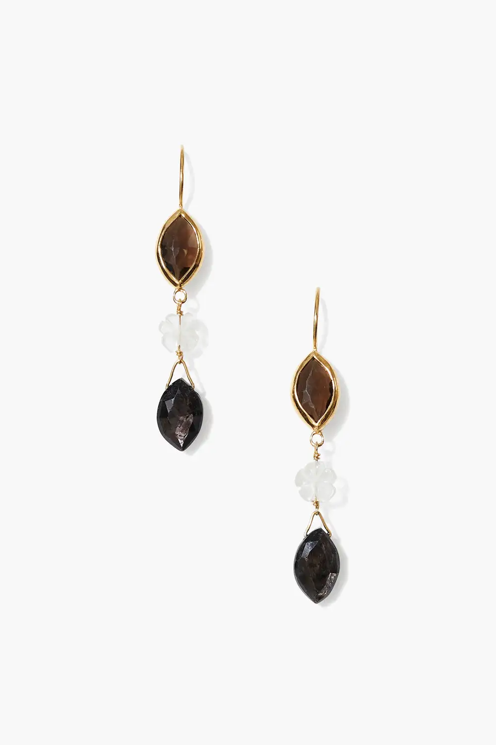 Dainty Flower Gemstone Statement Earrings