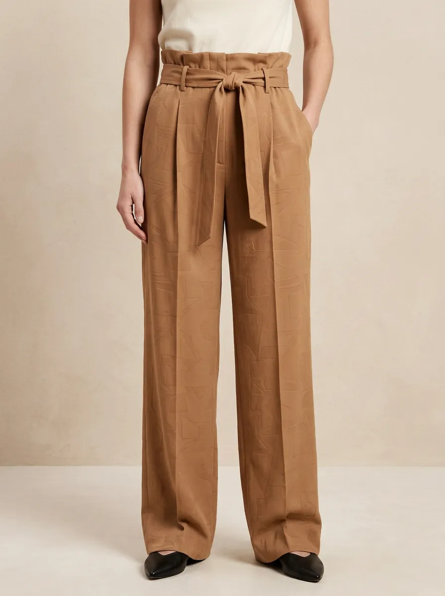 Casual Geometric High Rise Wide Leg Pants