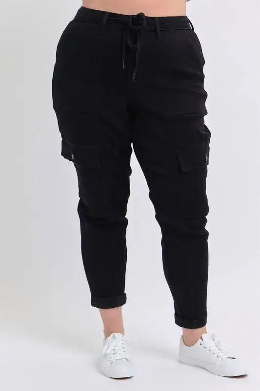 High Waist Cargo Cuffed Plus Joggers Jogger Pants