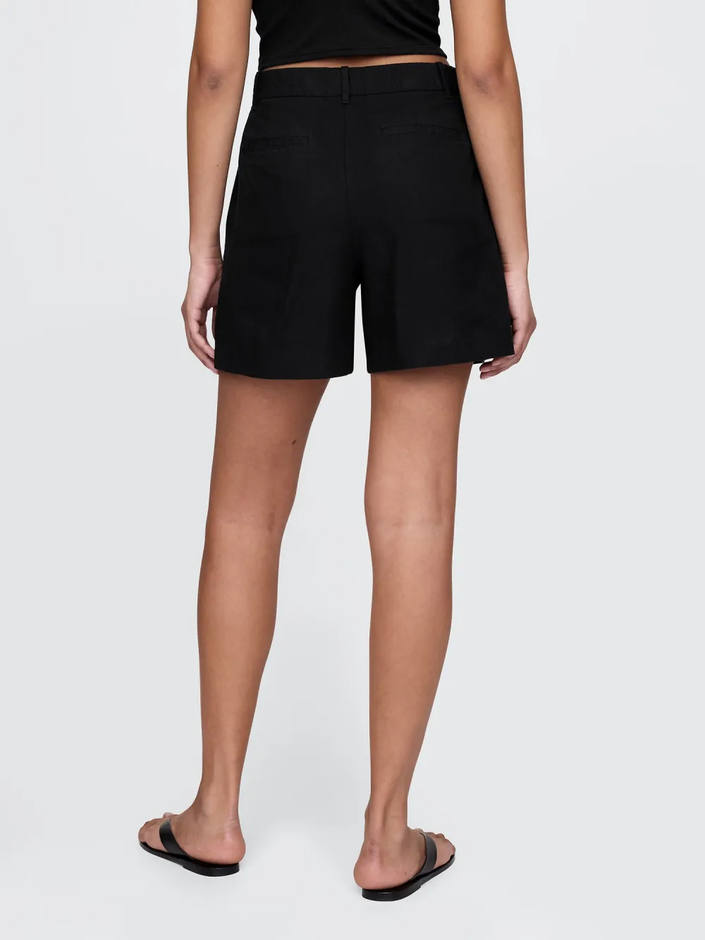 Solid Color Linen Shorts