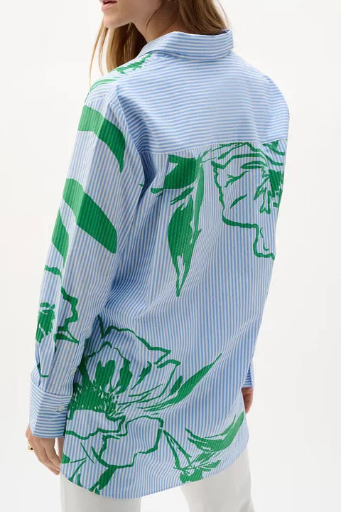 Floral Striped Casual Shirt