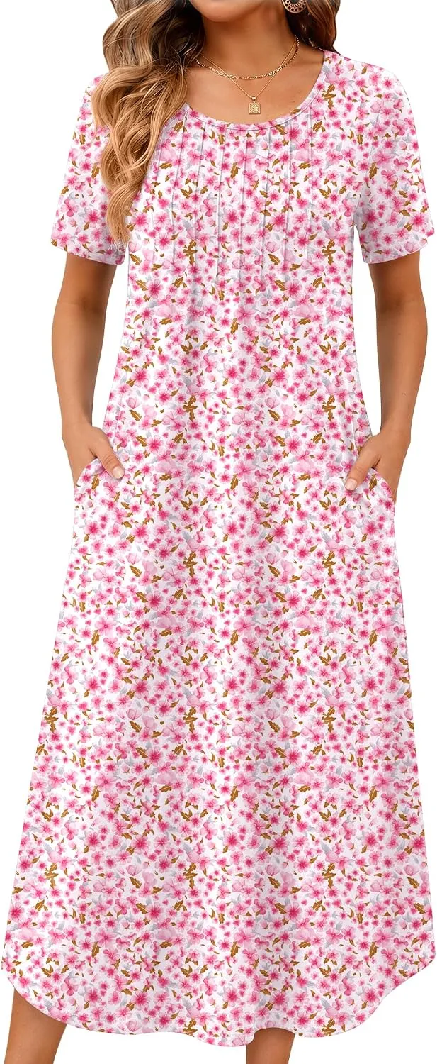 Ekouaer Cotton Nightgowns for Women Plus Size Moo Moos with Pockets