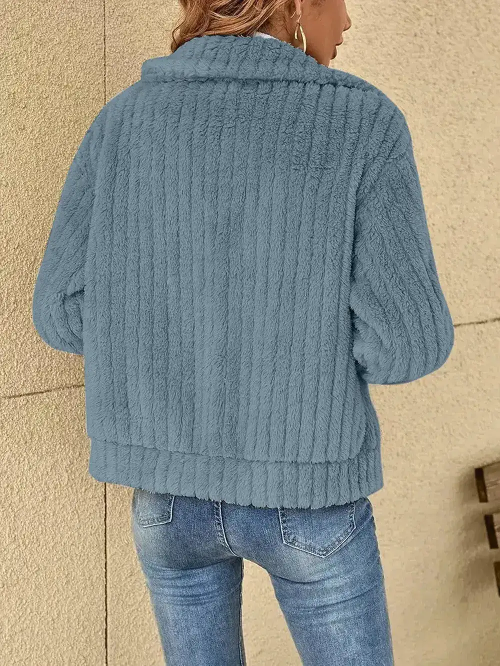 Plush Zip Front Casual Jacket