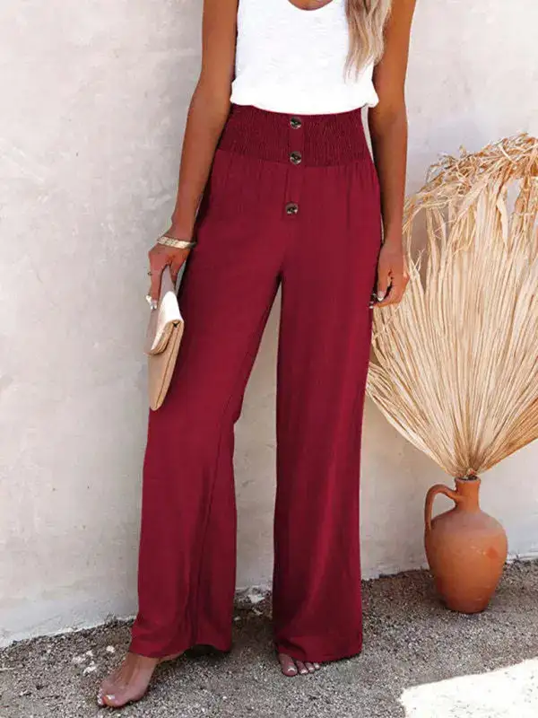 Trousers Pure Linen Loose Wide Leg Pants