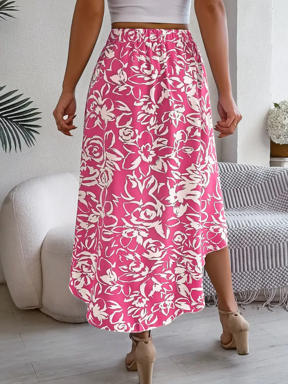 Fluid Airy Printed Skirt