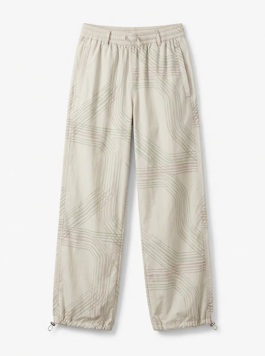 Women's Abstract Line Pattern Printed Sporty Jogger Pants