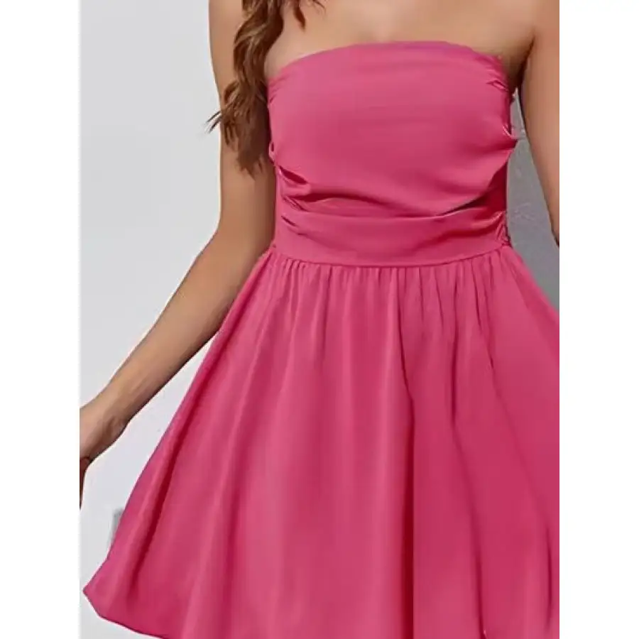 Easy Everyday Ruched Tube Mini Dress