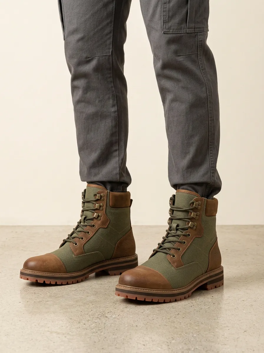 Unisex Easygoing Outdoor Hiking Topographic Pattern Print Work Boots