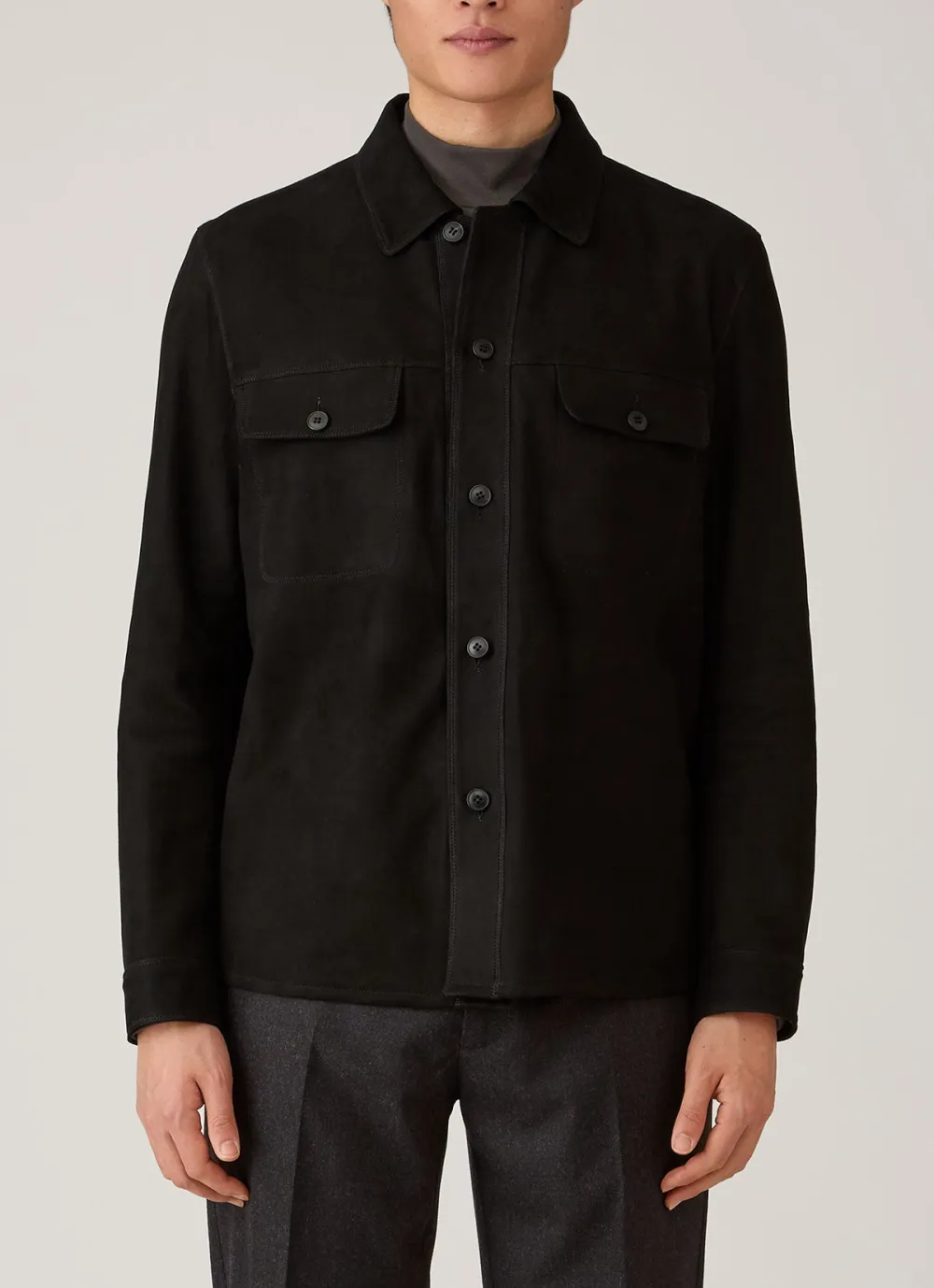 Unlined Suede Pocket Overshirt