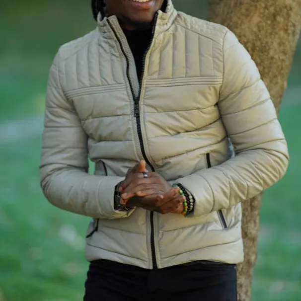 Classic Slim Fit Leather Zip Front Casual Jacket