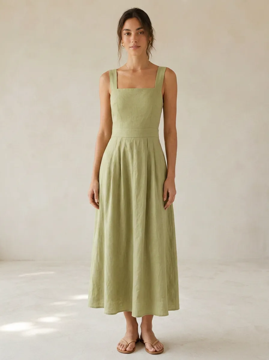 Women's Graceful Casual Linen Backless Dress