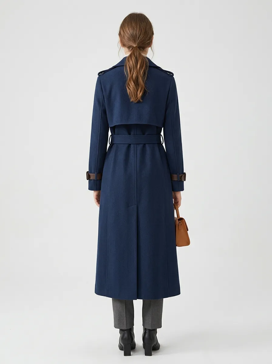 Women's Modern Belted Long Trench Coat