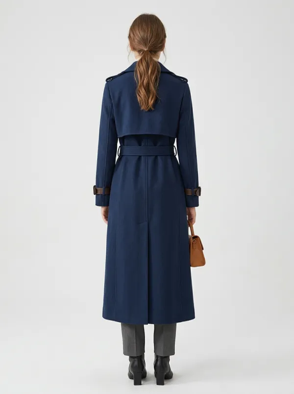 Women's Modern Belted Long Trench Coat