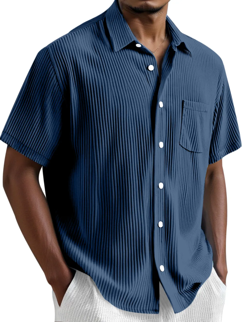 Comfort Fit Short Sleeve Button Front Shirt