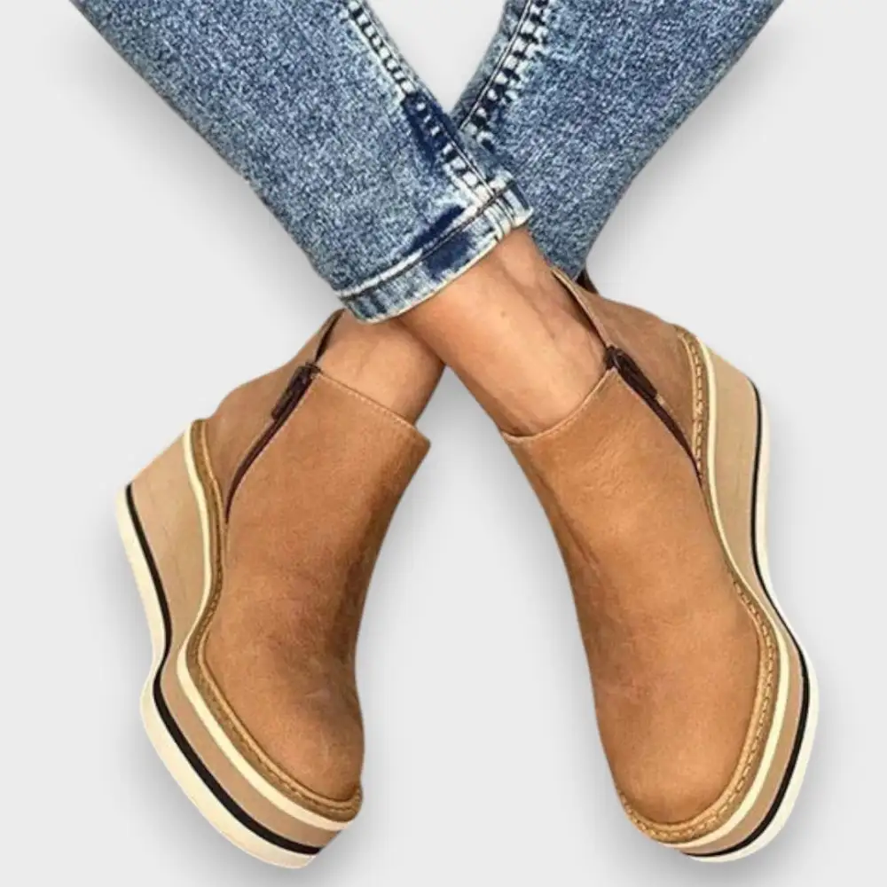 Waterproof Platform Wedge Ankle Boots