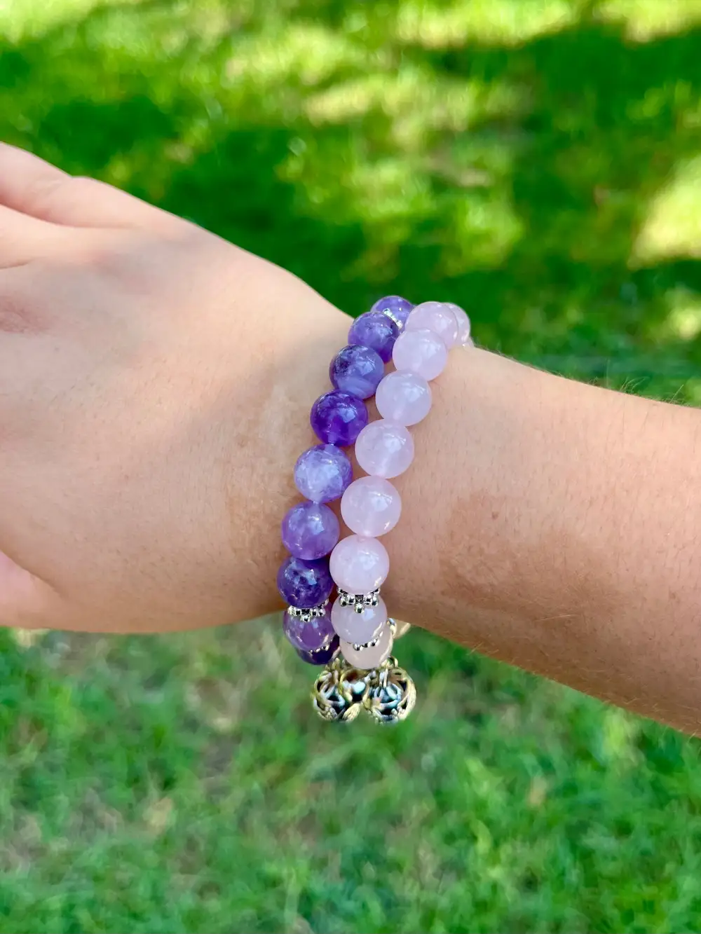 Gemstone Bell Charm Bracelet