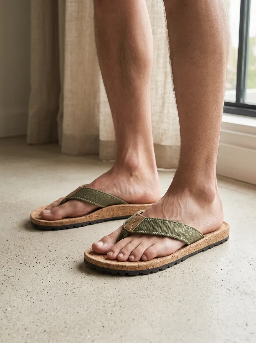 Men's Everyday Casual Cork Patterned Flip Flops