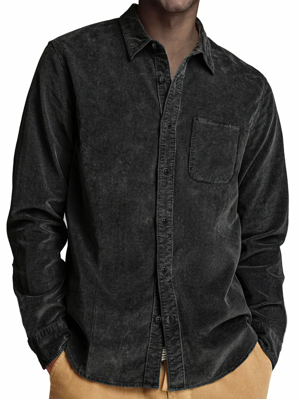Corduroy Long Sleeve Pocket Shirt