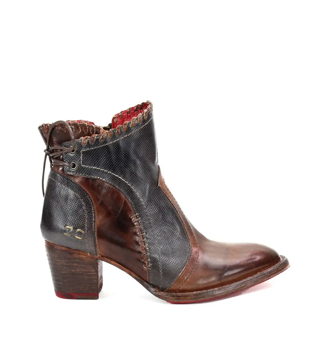 Back-Lace Side-Zip Ankle Boots