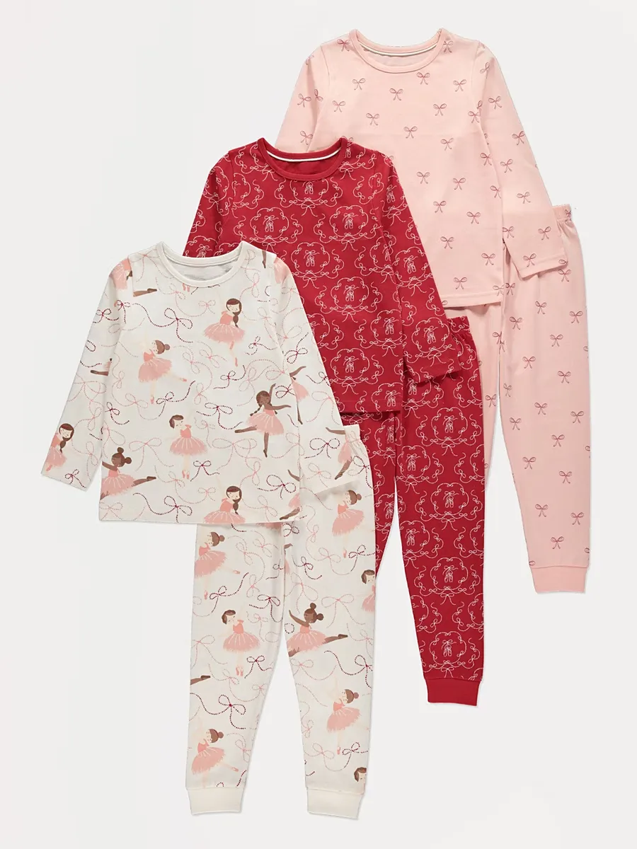 Pink Ballet Pyjamas 3 Pack