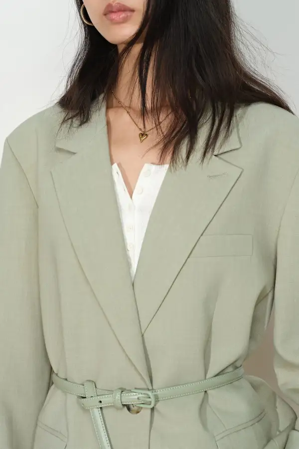 Detachable Belt Tailored Blazer