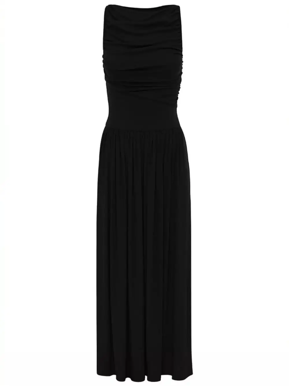 Plus Size Ruched Sleeveless Maxi Dress