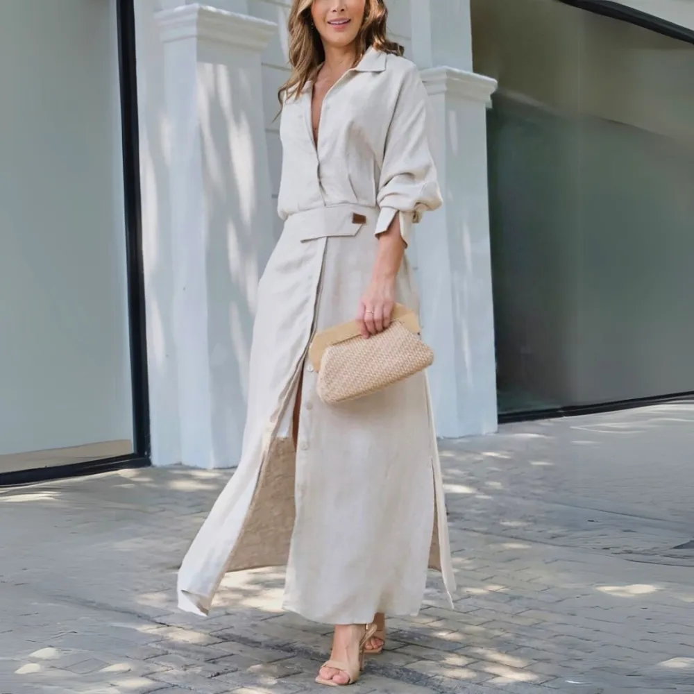 V-Neck Woven Maxi Dress