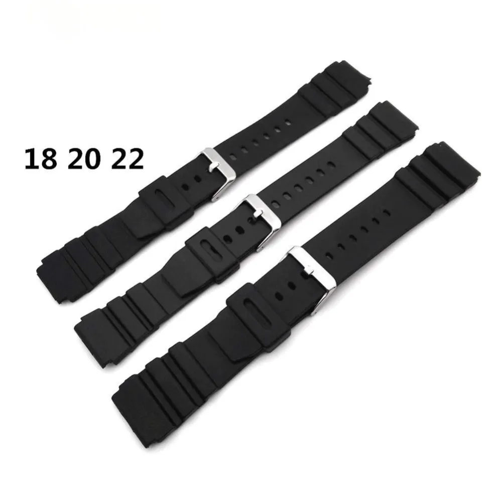 18/20/22mm Silicone Watch Strap – Adjustable Replacement Watch Band