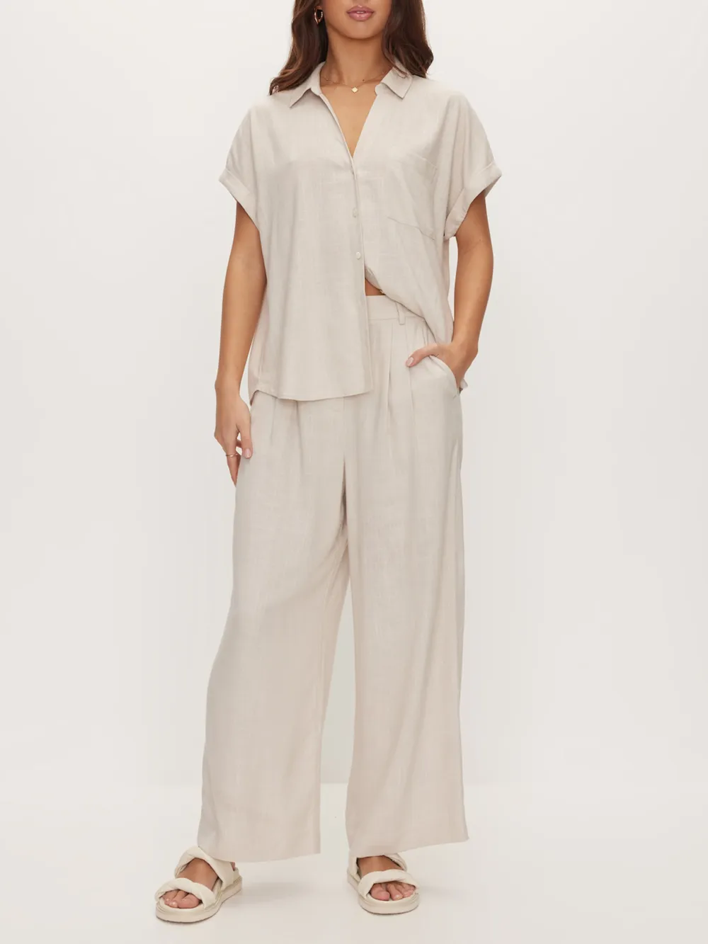Linen Casual Wide-Leg Pants