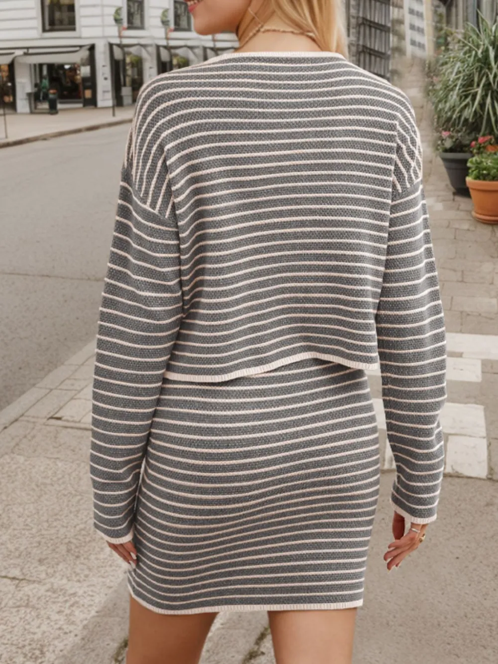 Gentle Button Front Long Sleeve Coordinated Set
