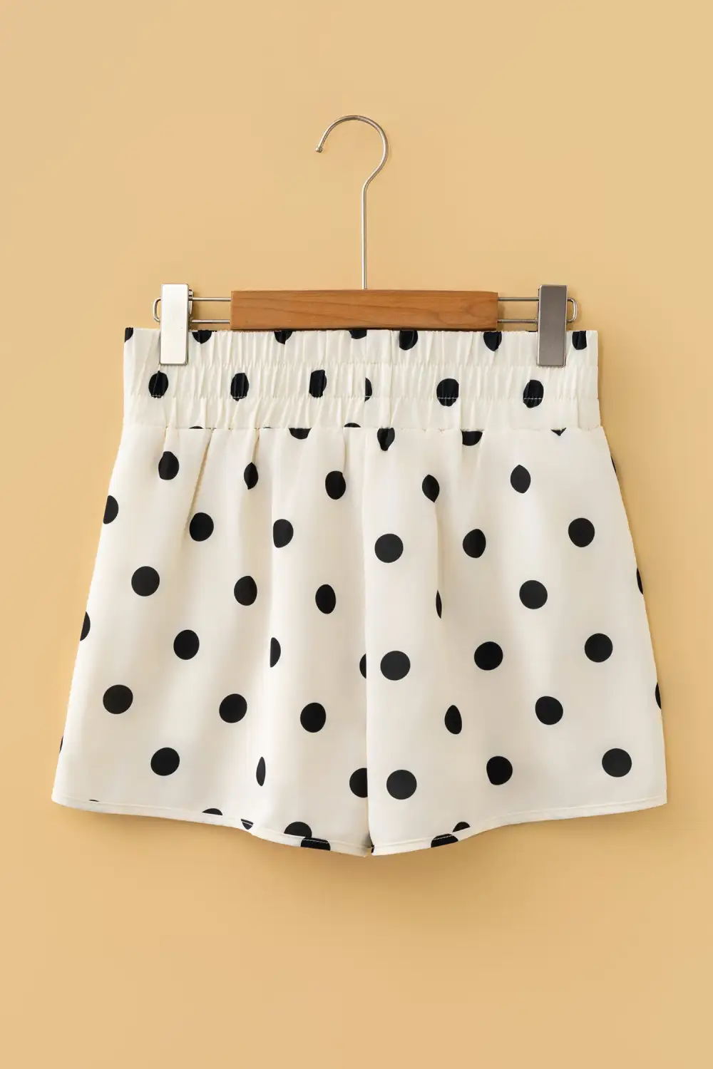 High-Waist Elastic-Waist Shirred-Waist Smocked Casual Shorts