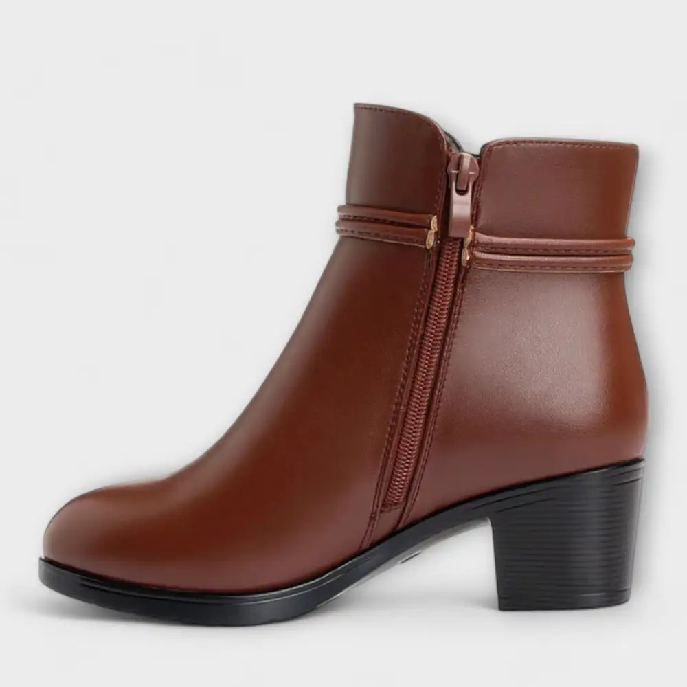 Leather Warm Lined Ankle Boots