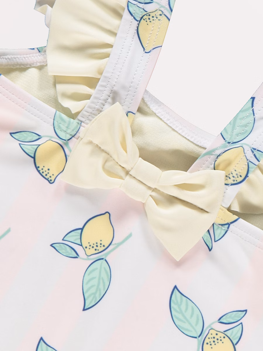 Lemon Stripe Frilled Swimsuit detail 2