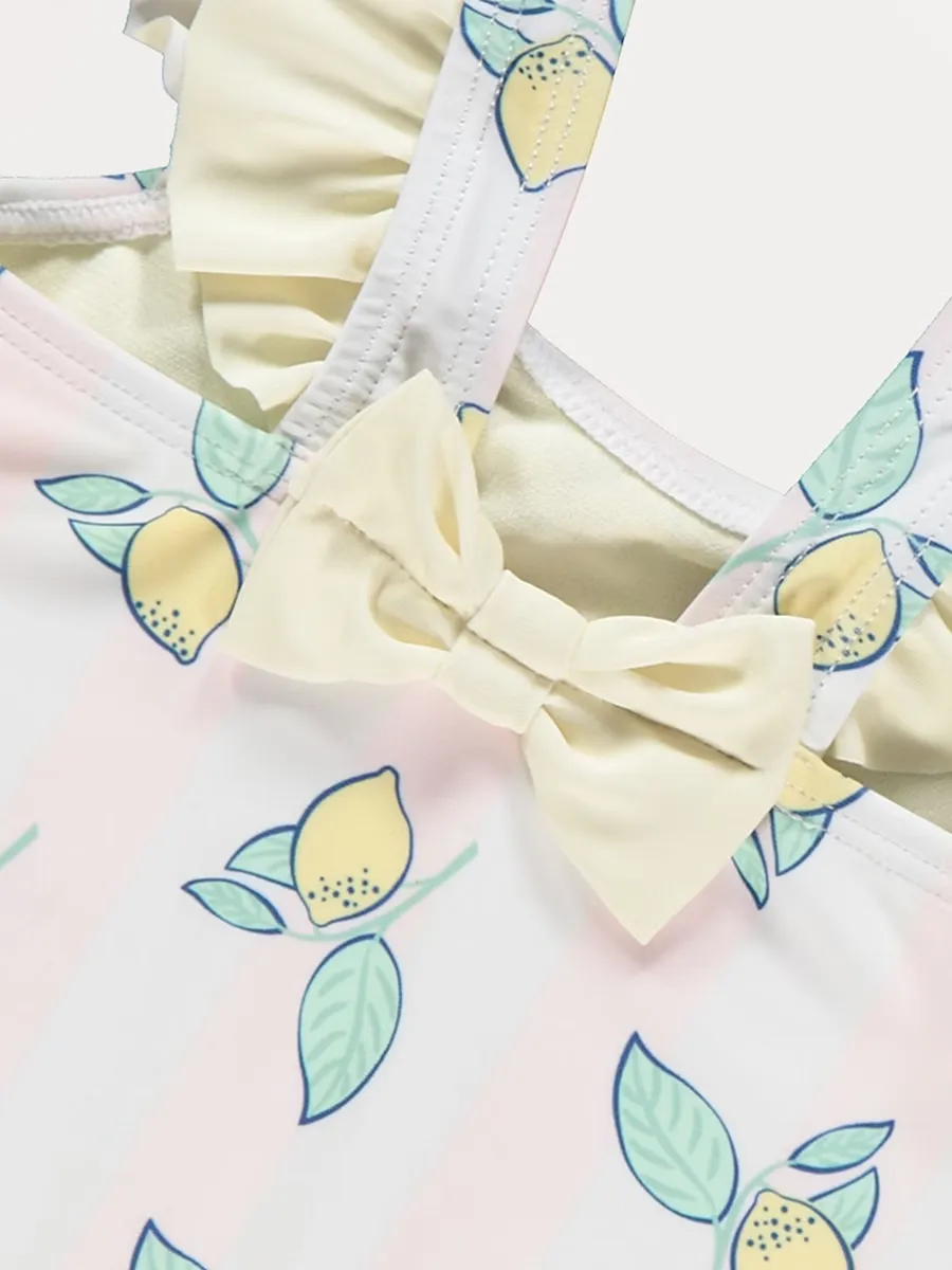 Lemon Stripe Frilled Swimsuit