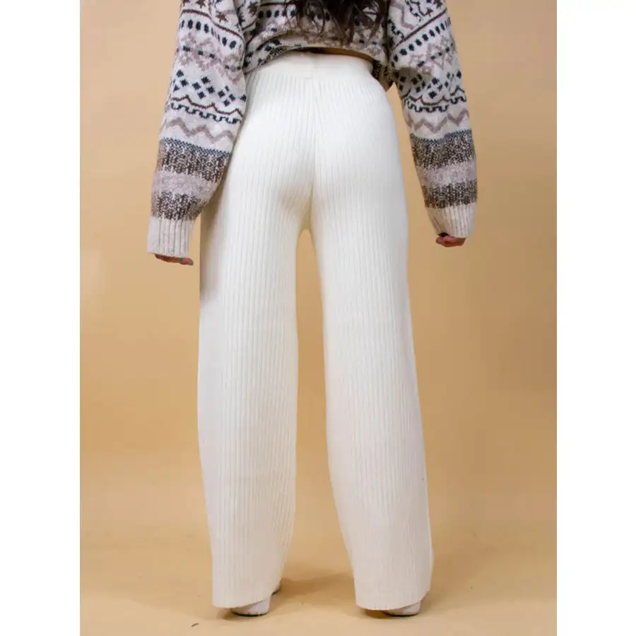 Ribbed Wide Leg Sweater Pants