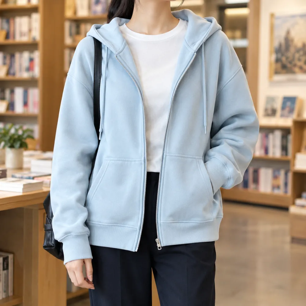 Relaxed Zip-Front Hoodie