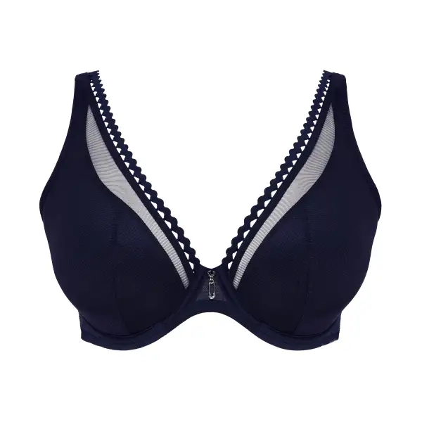 Women's Plunge Underwire Molded Leotard Back Adjustable Straps Triangle Bra