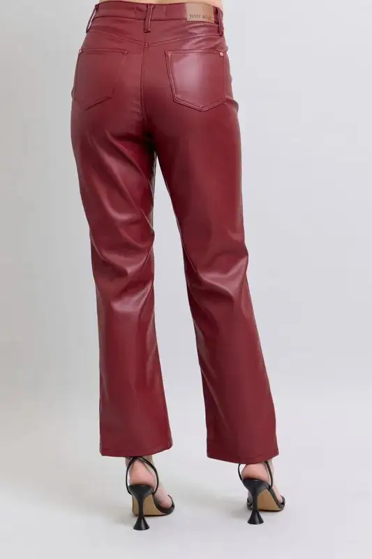 High Waist Faux Leather Pants