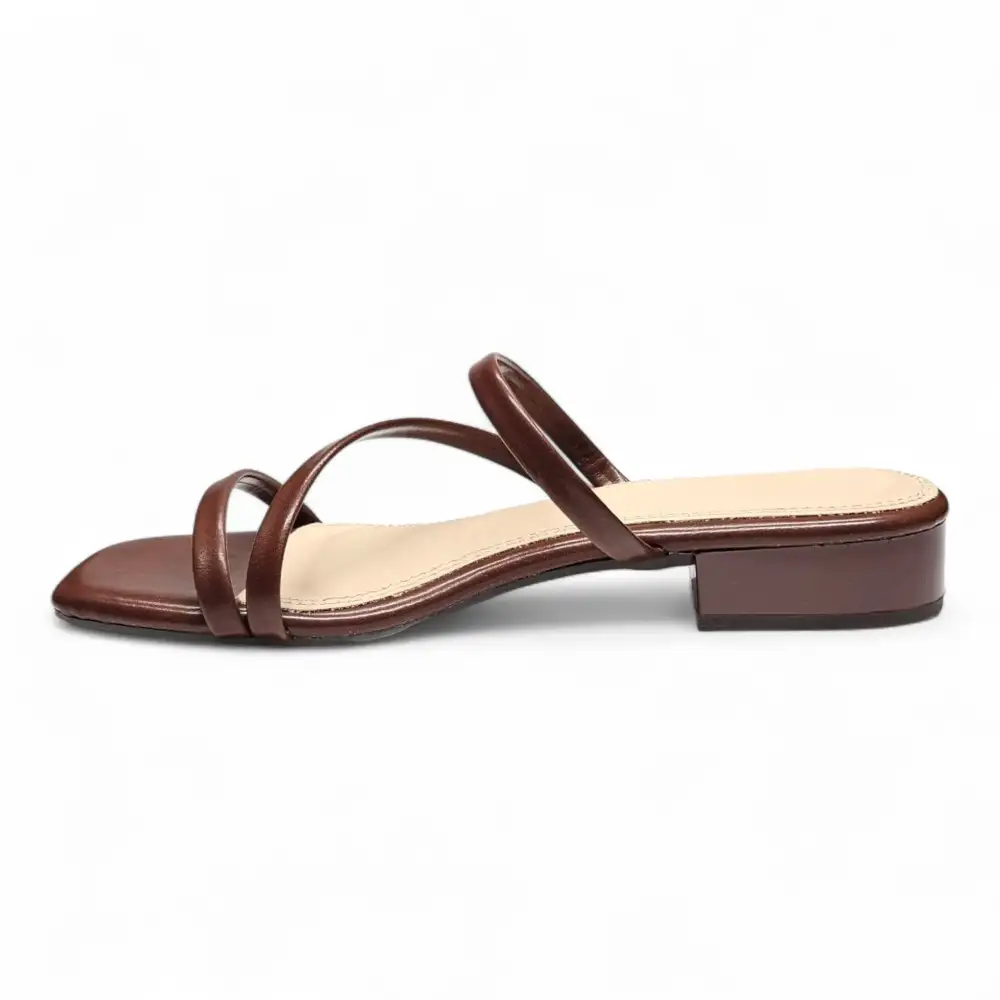 Airy Strappy Square Toe Block Heel Sandals