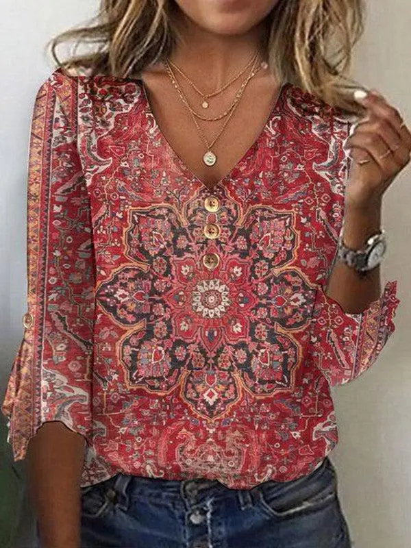 Boho Patterned Blouse