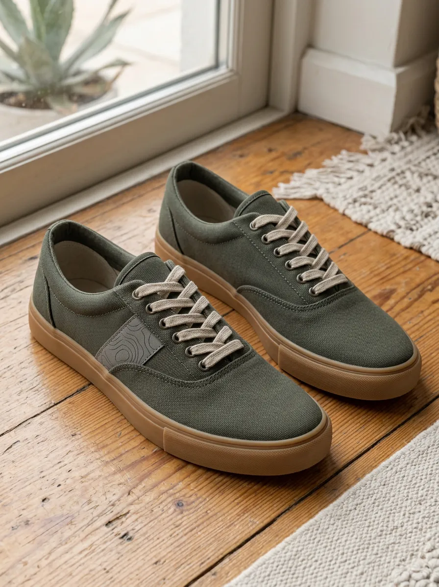 Men's Distinctive Outdoor Hiking Topographic Map Patterned Canvas Shoes